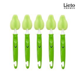 [Lieto_Baby] Lieto filter foam Nipple brush 5P_Annular holder_Can be stored hygienically_ Made in KOREA